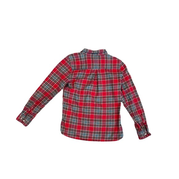 Woolrich Shirt Womens Medium Red And Blue Long Sleeve Button Up Outdoor Flannel - Picture 2 of 3